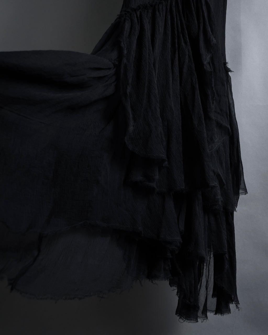 "MCQ Alexander McQueen" 06-10's Puffed sleeve gathered georgette long dress