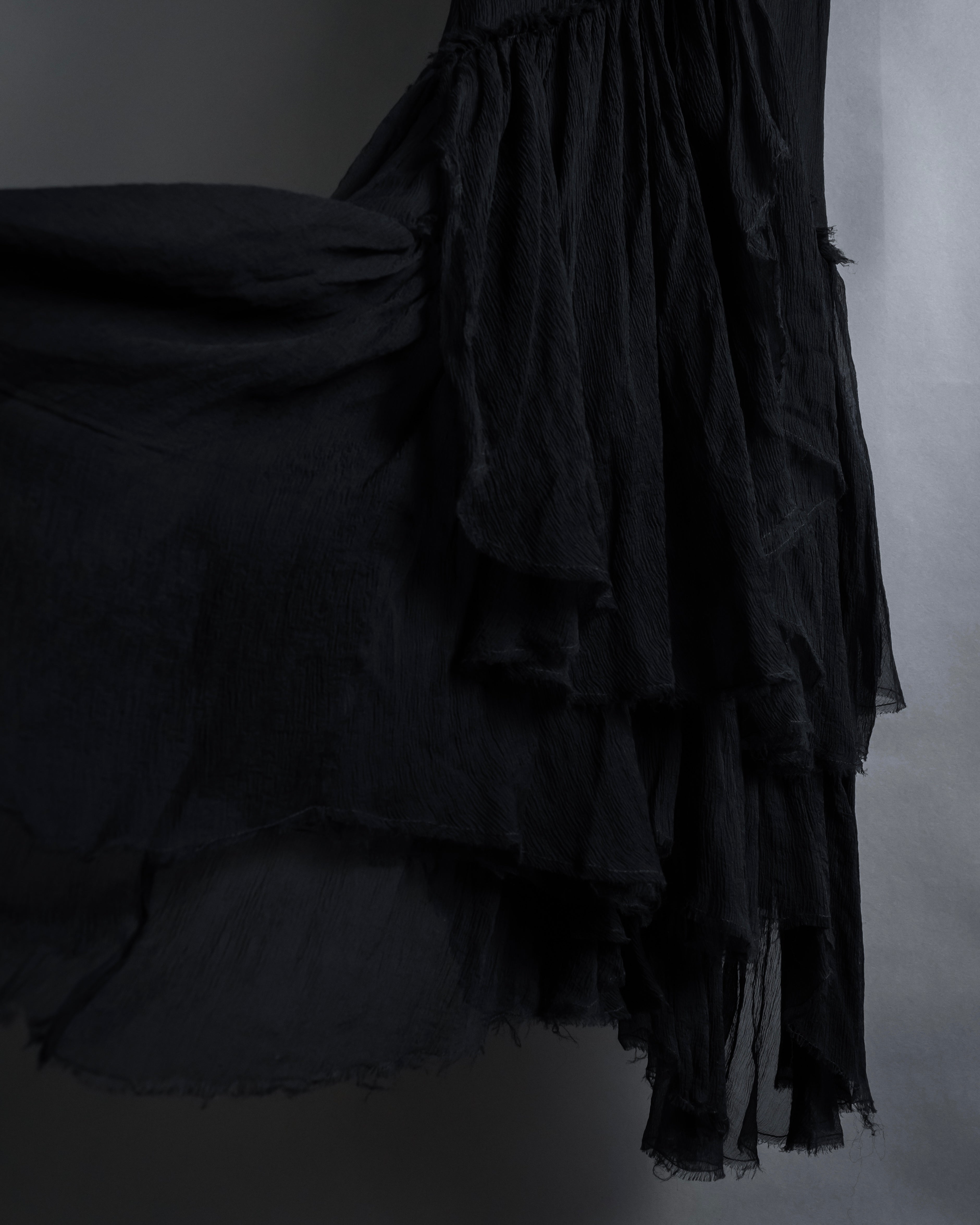 "MCQ Alexander McQueen" 06-10's Puffed sleeve gathered georgette long dress