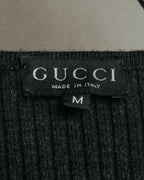 “GUCCI” 90’s-00’s Ribbed knit cardigan with gold buttons