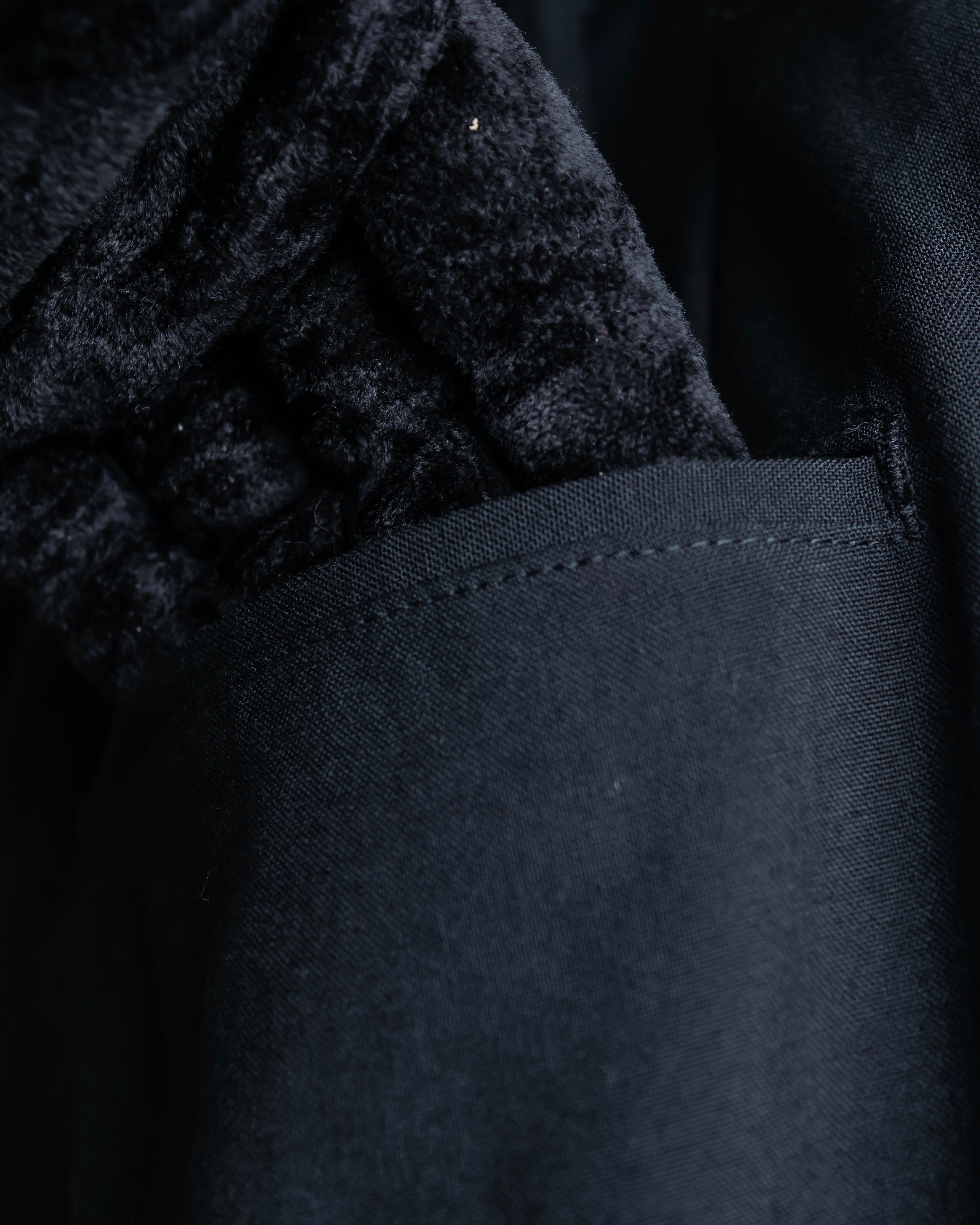 "COMME des GARCONS" Ruffle & tulle asymmetrical docking sarouel slacks