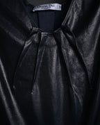 “Christian Dior” 2000’s Metallic draped cap sleeve top
