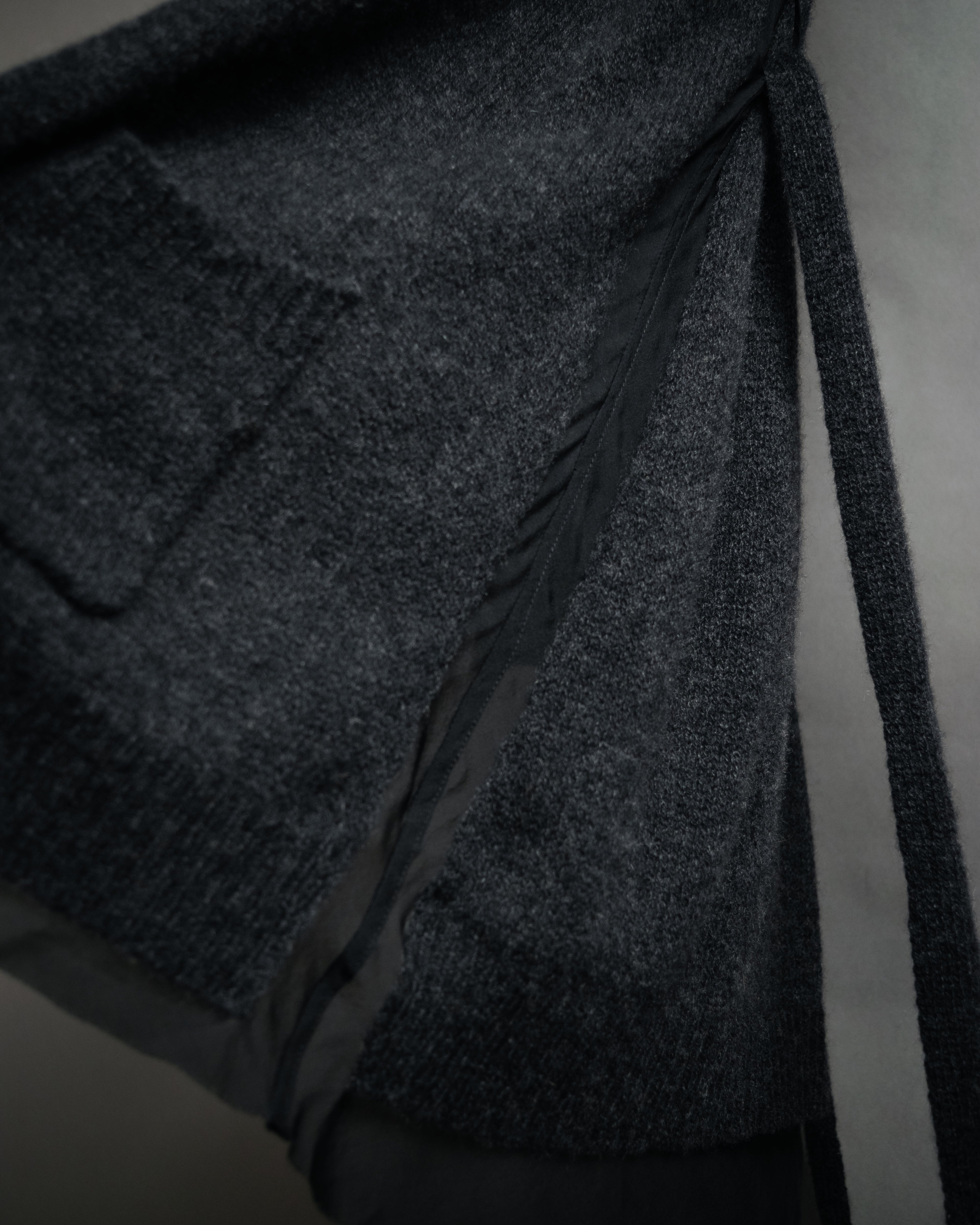 “DRIES VAN NOTEN” 90’s–Early 00’s Cashmere and silk layered belted cardigan