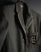 "Emporio Armani" 90’s Houndstooth piped crest blazer