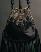 -SPECIAL- “VALENTINO GARAVANI” 2014-2016 lace embellished fringe frame bag
