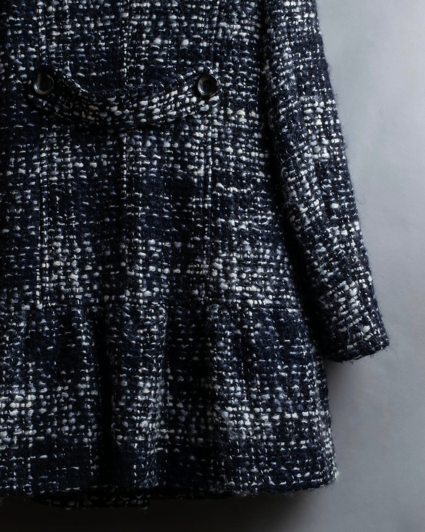 "Weekend Max Mara" Fur trimmed design collar tweed flare coat