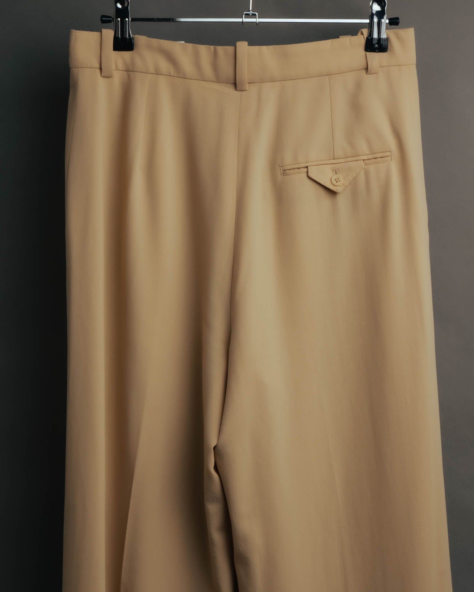 –SPECIAL– “HERMÈS” 90’s silk-lined wool wide trousers