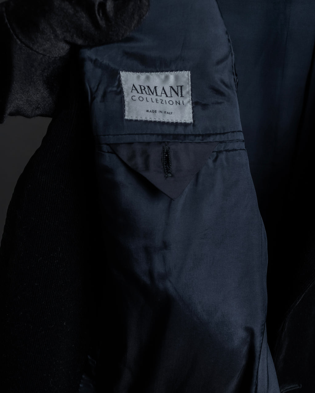 "ARMANI COLLEZIONI" Black corduroy relaxed set up