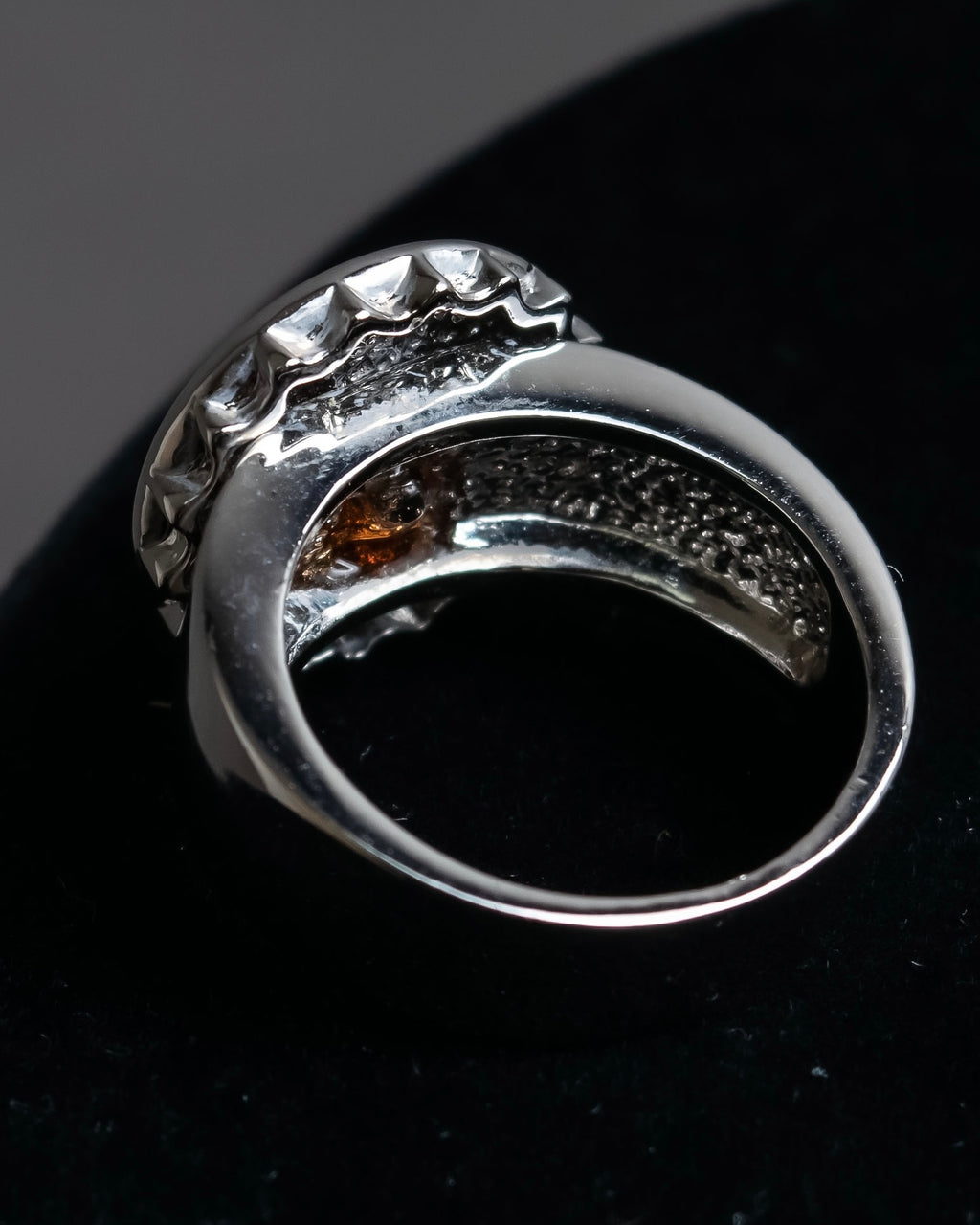 "Christian Dior" Logo lettering engraved silver ring