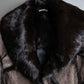 "GIVENCHY" Fur & leather used reversible short shawl collar jacket