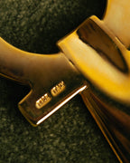 "Salvatore Ferragamo" 80's-00's Gold tone gancini metal shoehorn