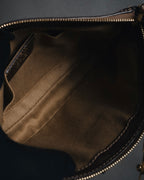 "Salvatore Ferragamo" 2000’s gathered metallic leather ball-link shoulder bag