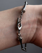 "Salvatore Ferragamo" silver gangini logo chain bracelet