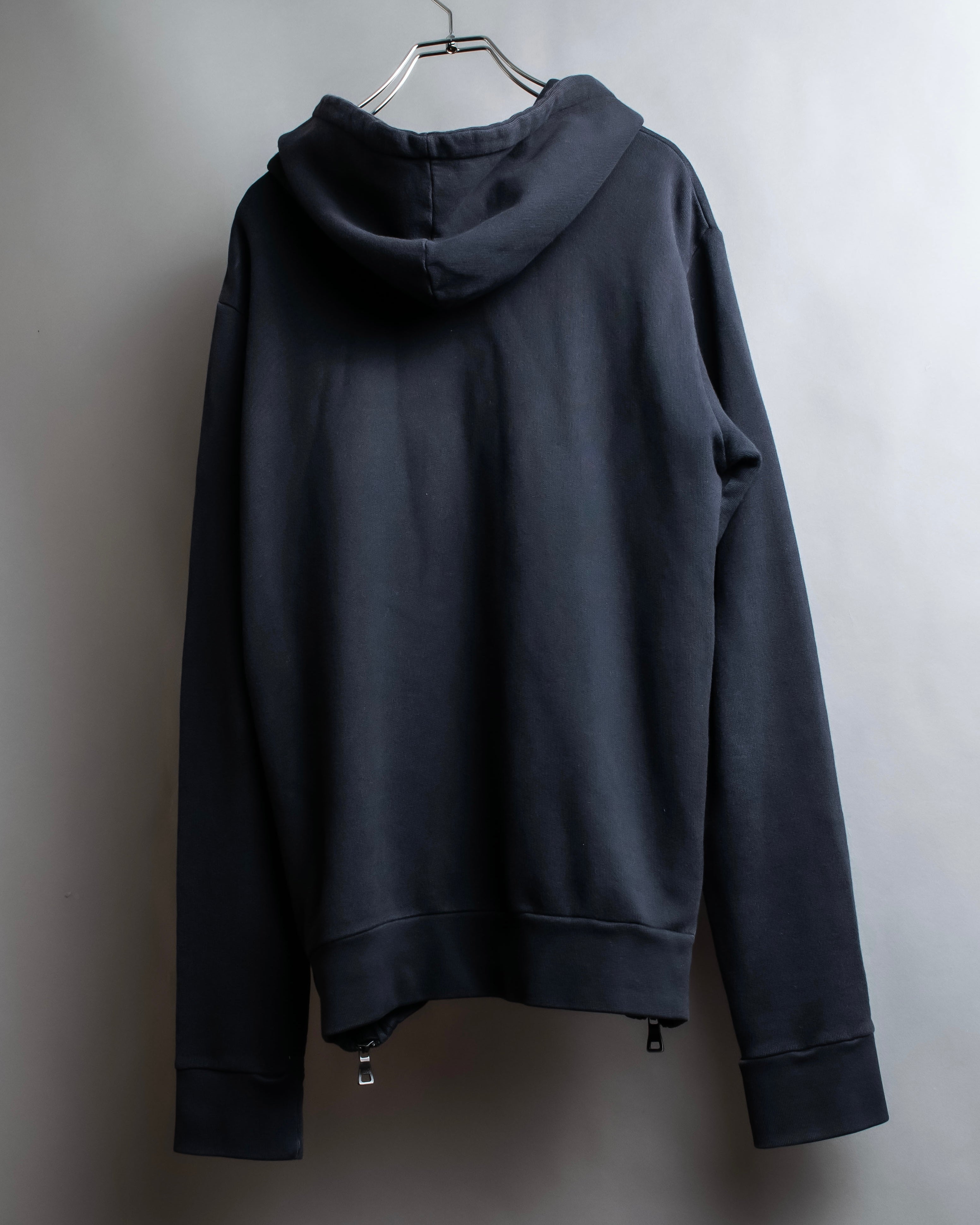 "BALMAIN" Side fastener design oversized double zipper hoodie