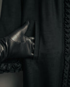 -MOOD Vintage Collections-
80’s-90’s Ruffle detail black long coat