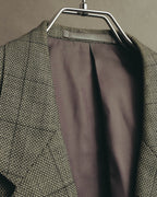 "Pierre Balmain" 80's-90's Windowpane check wool blazer
