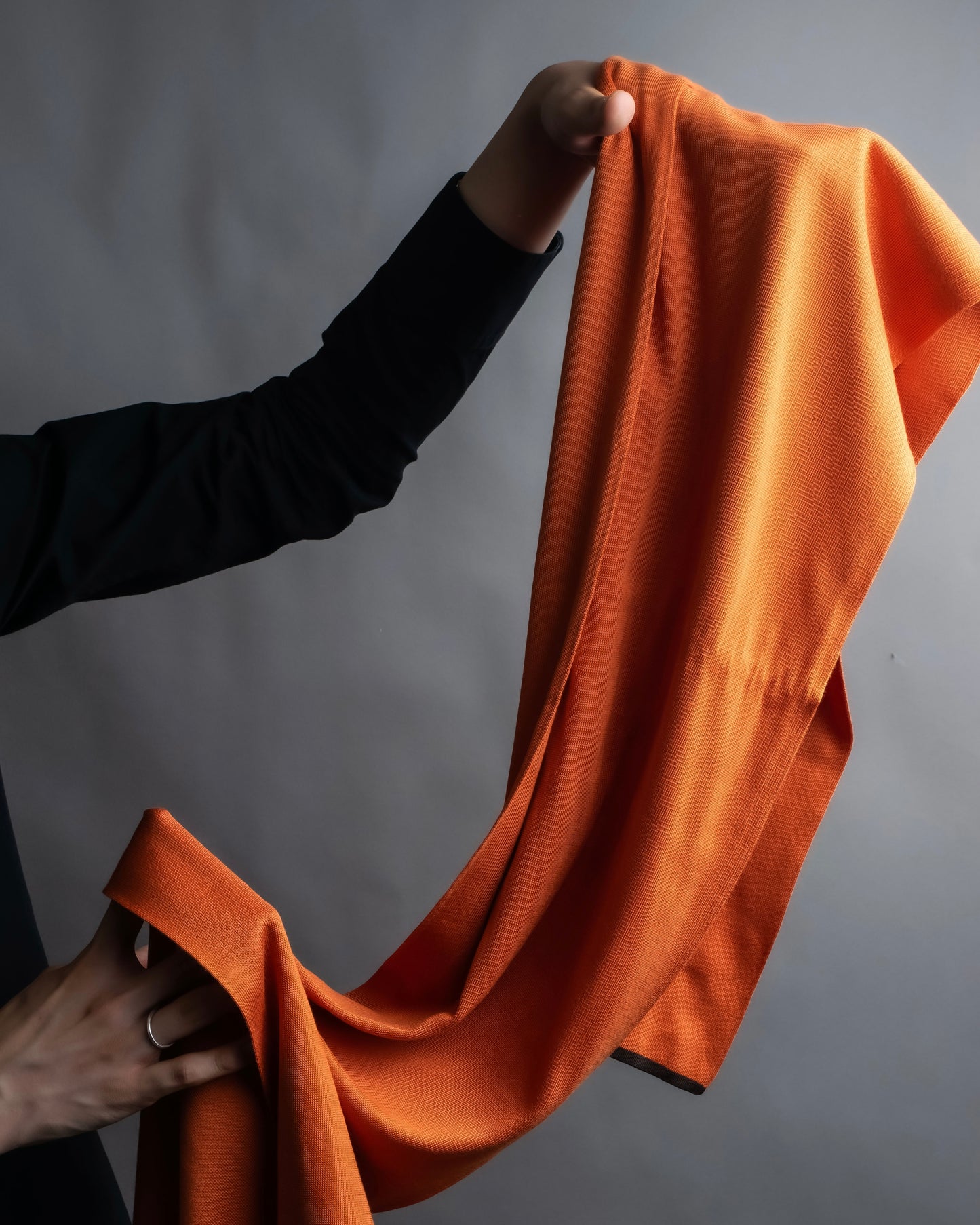 "HERMES" Hermes orange color silk stole