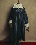 "CELINE" 70's-80's Dramatic contrast collar long coat