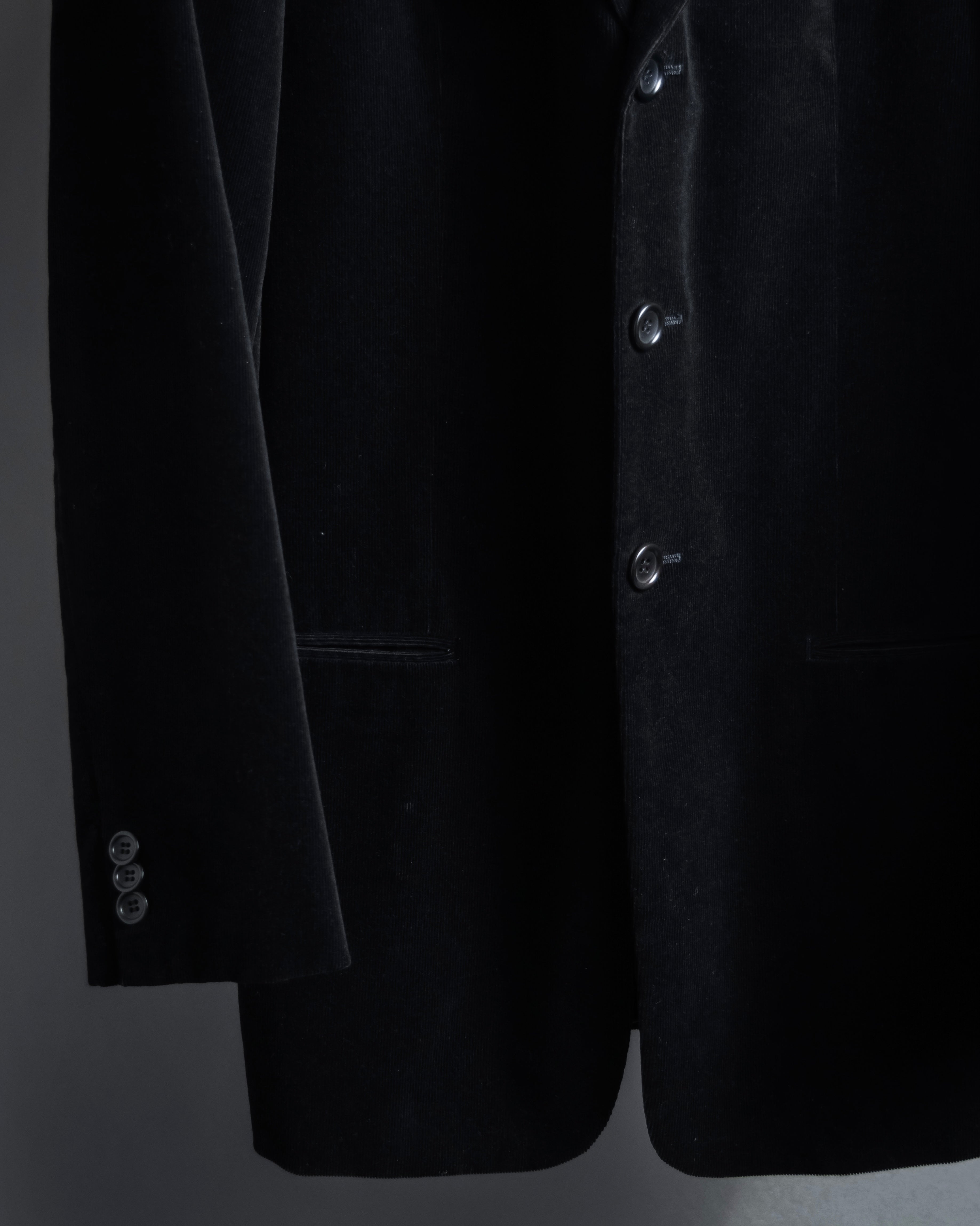 "ARMANI COLLEZIONI" Black corduroy relaxed set up