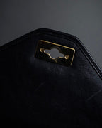 "YVES SAINT LAURENT" Cassandra logo engraved turnlock 2-way leather bag