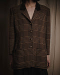 "CELINE" Late 80s–Early 90s velvet-collar woven jacket
