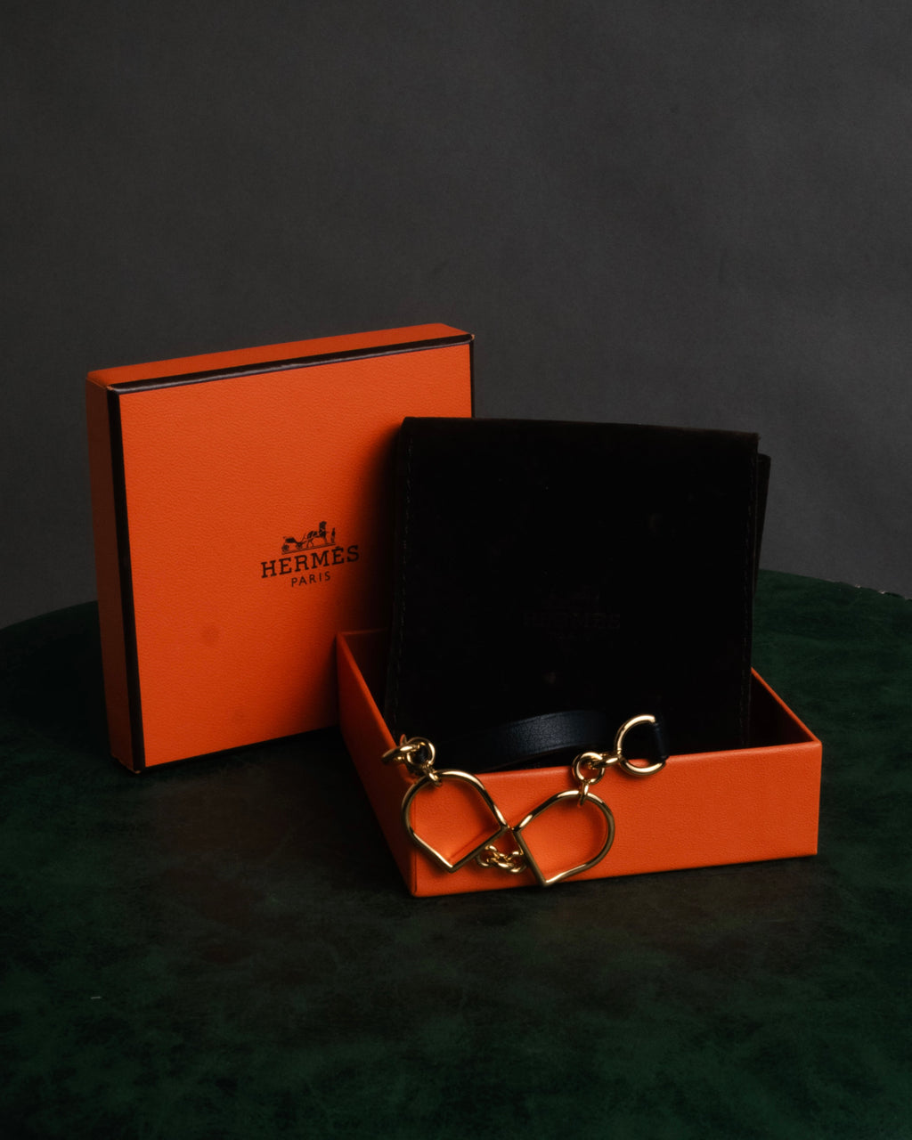 “HERMES“ 90’s Stirrup motif double tour bracelet
