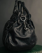 -SPECIAL- "MIU MIU" 00's-10's Glossy gathered leather handbag