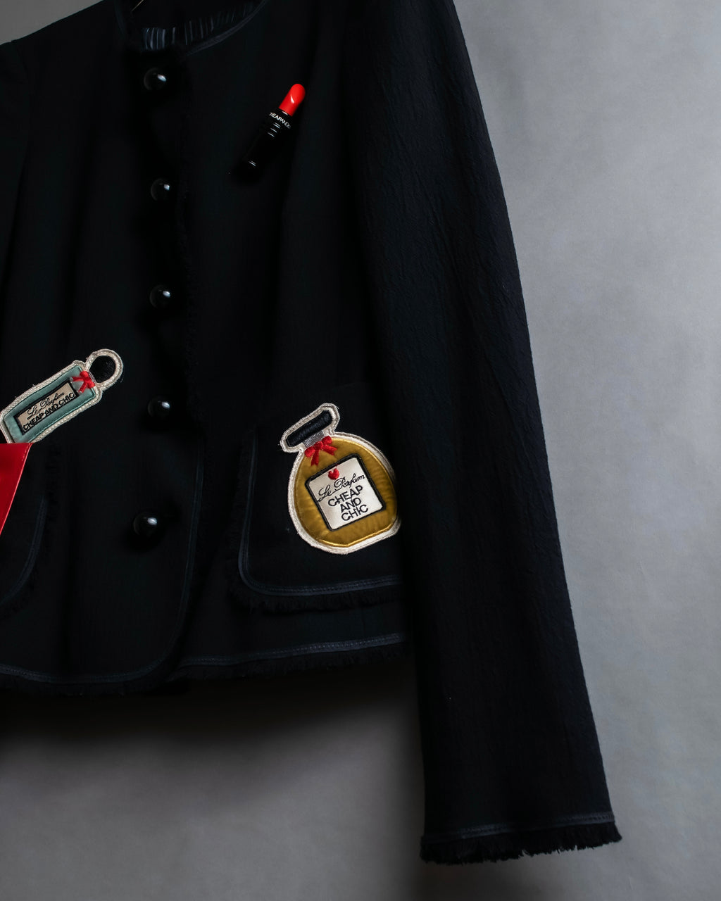 "MOSCHINO" Object sewn design tweed jacket