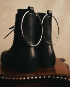 -SPECIAL- "JIL SANDER" 10's Sculptural gathered toe leather ankle boots