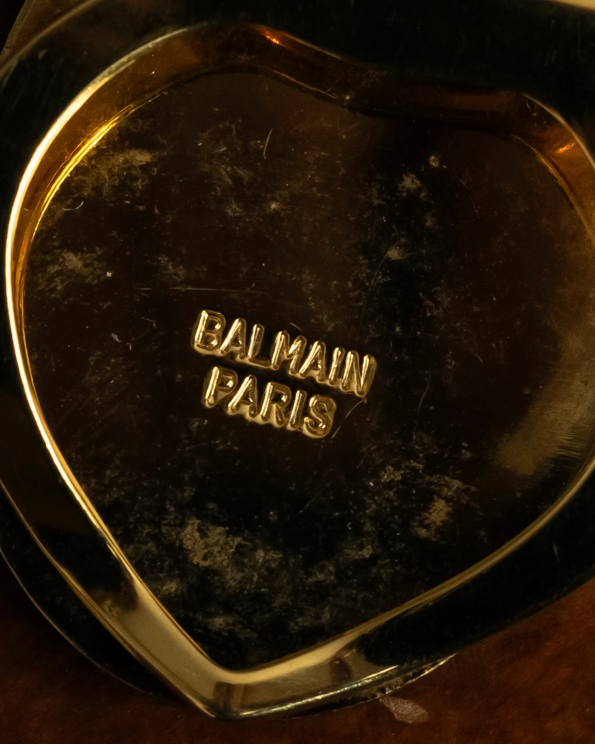 "BALMAIN" Abstract line motif scarf clip pendant