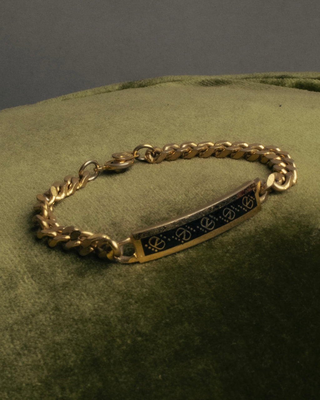 “VALENTINO“ 80’s-90’s Logo enamel ID chain bracelet