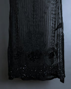 "RRL Ralph Lauren" Sequined beaded plant motif tulle sleeveless dress