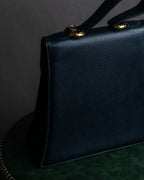 "Chloe" Trapezoid design embossed leather hand bag
