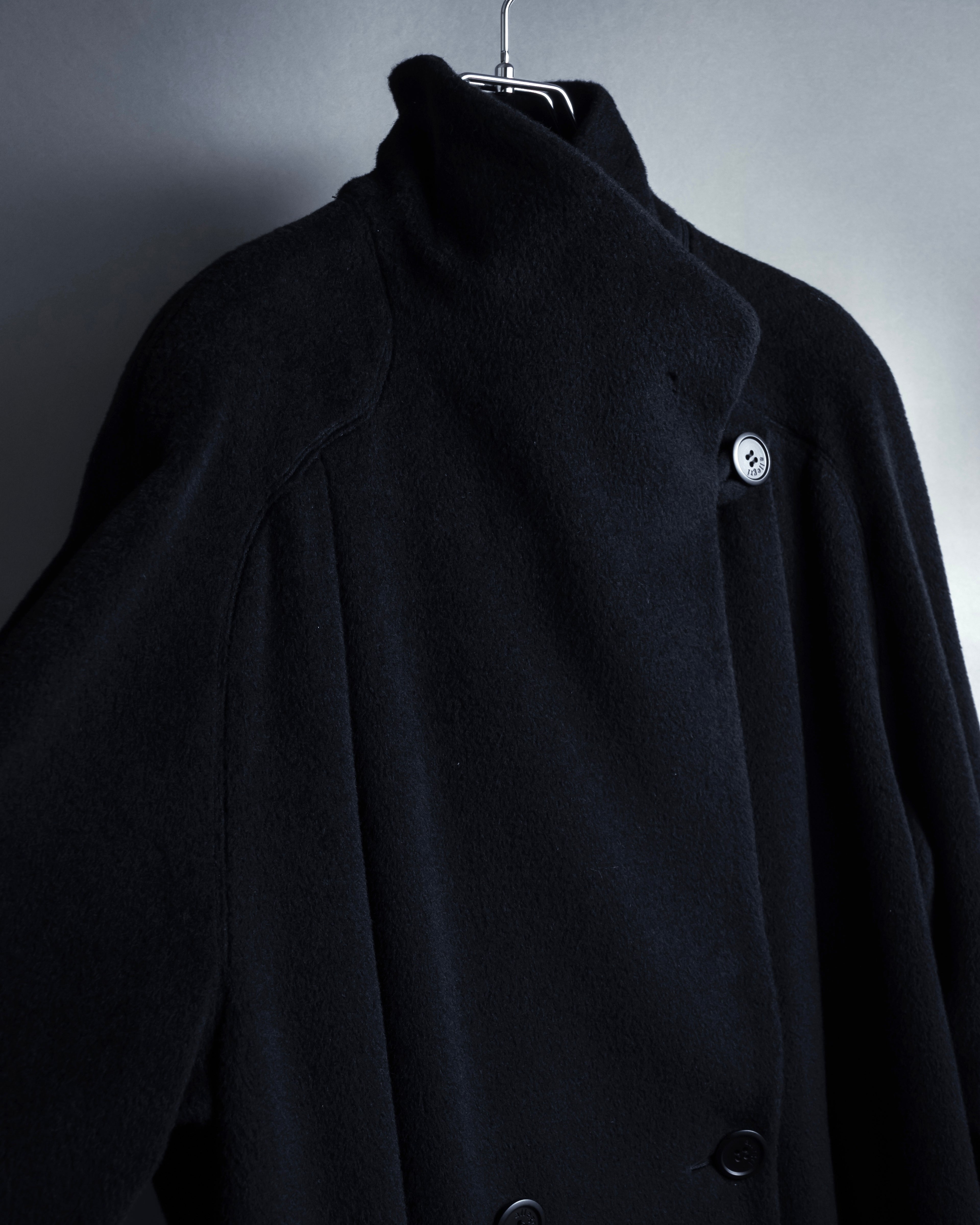 "allegri" Crossover design 2-way collar wool coat