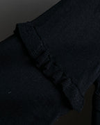 "VALENTINO" Ruffle＆lace design black knit