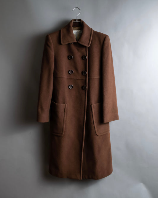 "STUDIO 0001 BY FERRE" Double breasted oversized wool blend chesterfield coat