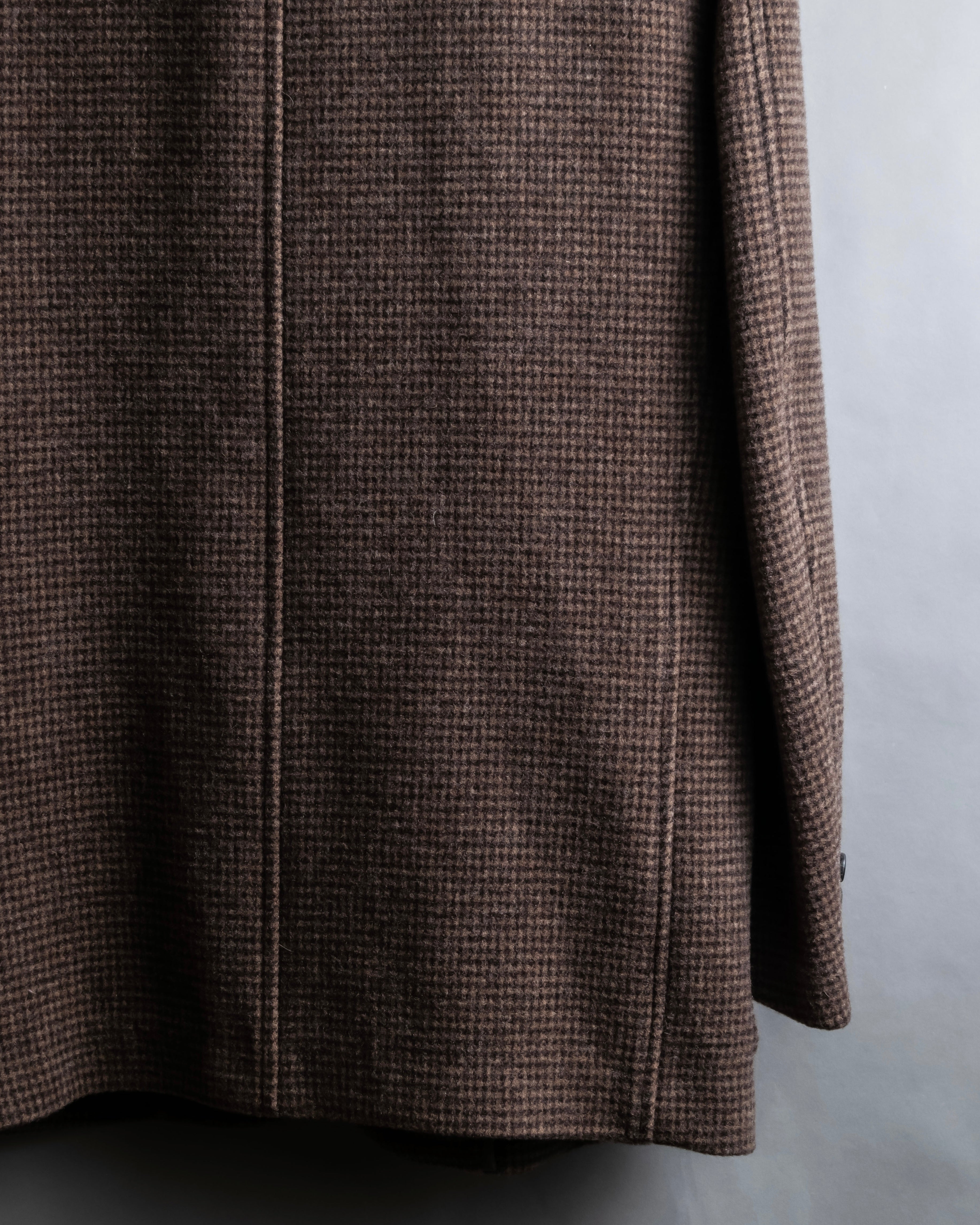 "COMME des GARCONS
HOMME DEUX" Brown checked pattern tailored jacket