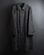 "BURBERRYS" British tweed fly front stand collar coat