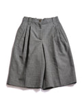 LOEWE/ 2019AW Two Tuck Wool Wide Shorts Gray