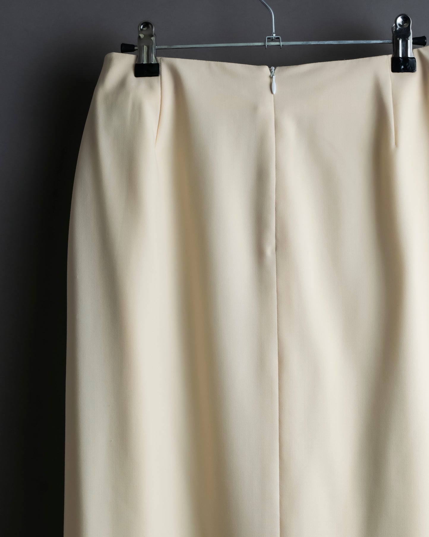 "HERMES" 100% wool ivory color flare skirt