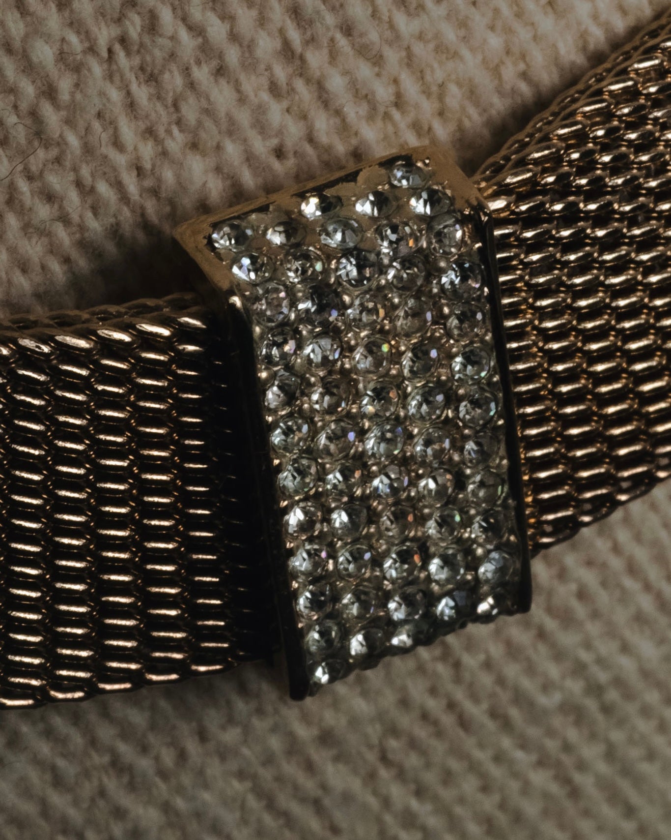 "Christian Dior" 80’s wide mesh pavé bar necklace