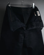 "HERMES" 00’s high density cotton twill lamb leather accents pants