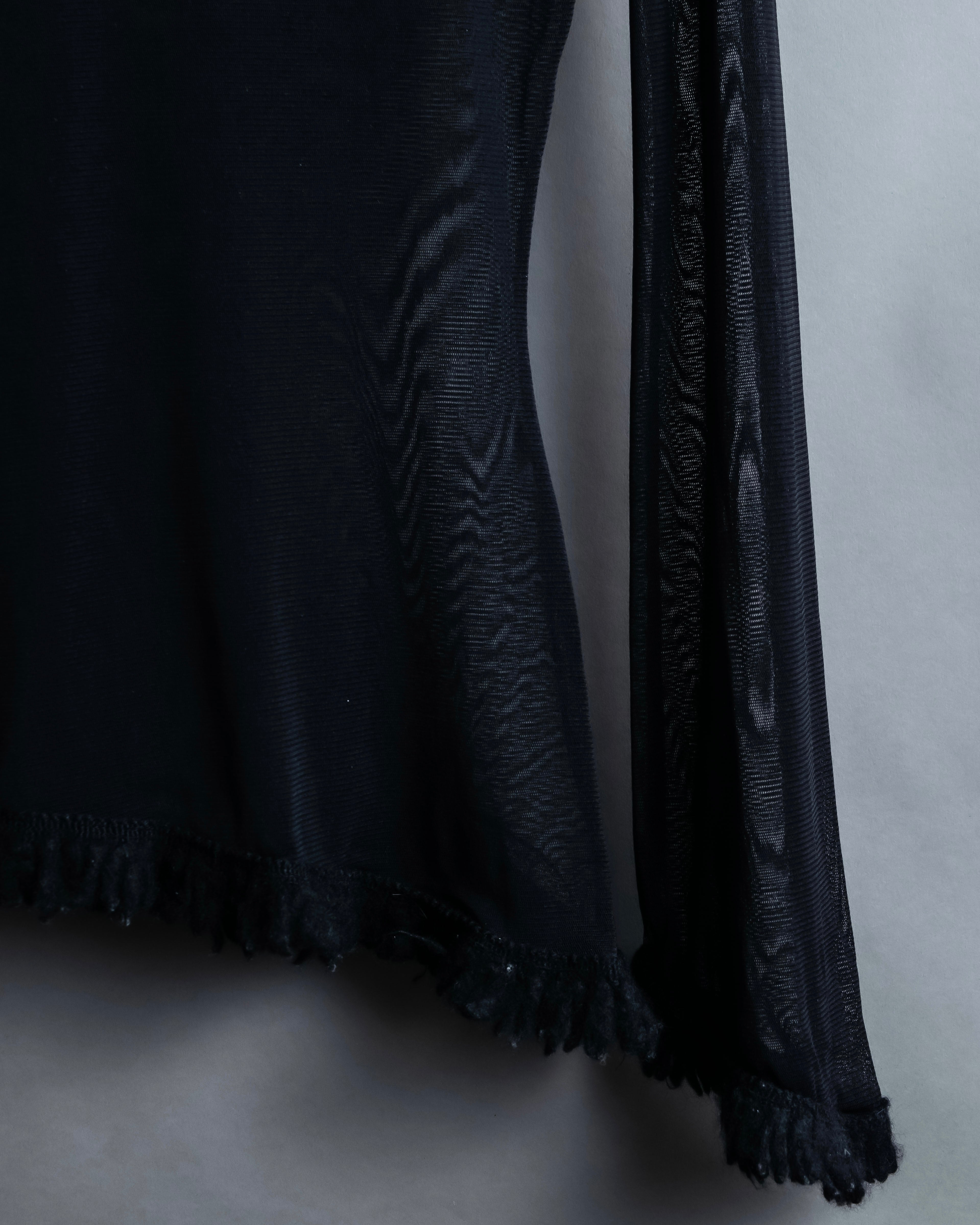 “Jean Paul Gautier” Fringe detailed  asymmetry shear top