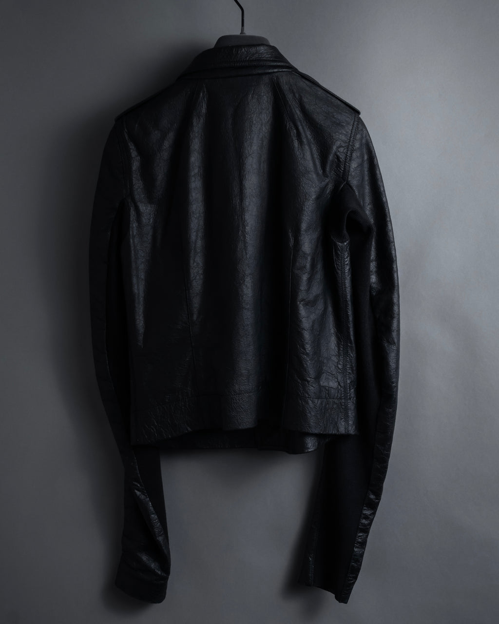 -SPECIAL- "Rick Owens" 15AW Beautiful wrinkles front zip leather jacket