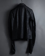 -SPECIAL- "Rick Owens" 15AW Beautiful wrinkles front zip leather jacket