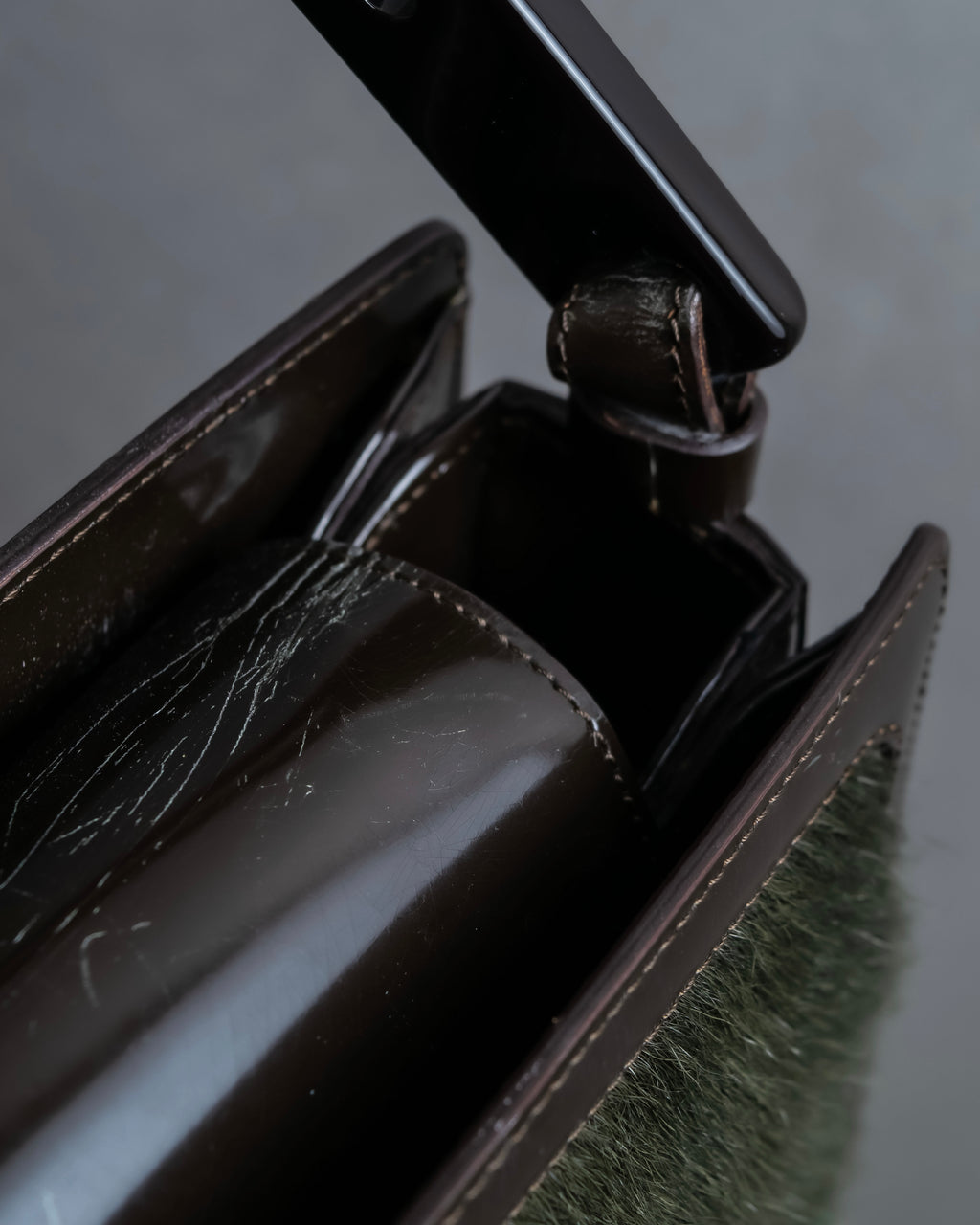 "CELINE" 2000's Made of pony leather one-handle bag