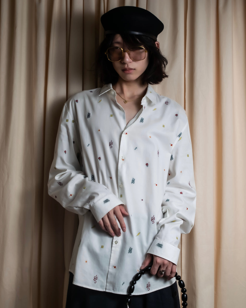 "GUCCI" Michele period iconic motif embroidered shirt