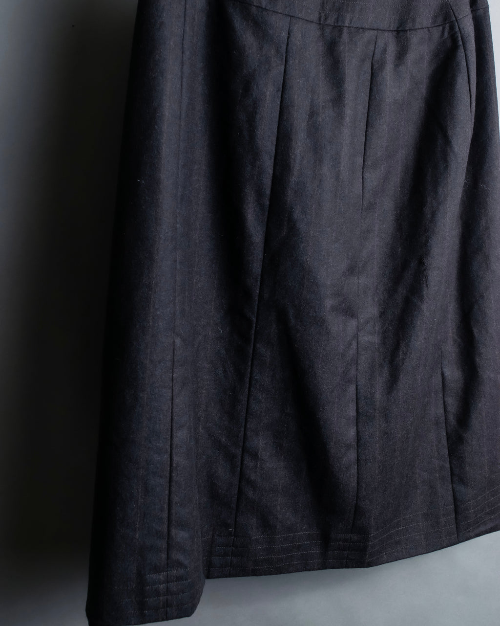 "CHANEL" Shadow stripe midi wrap skirt