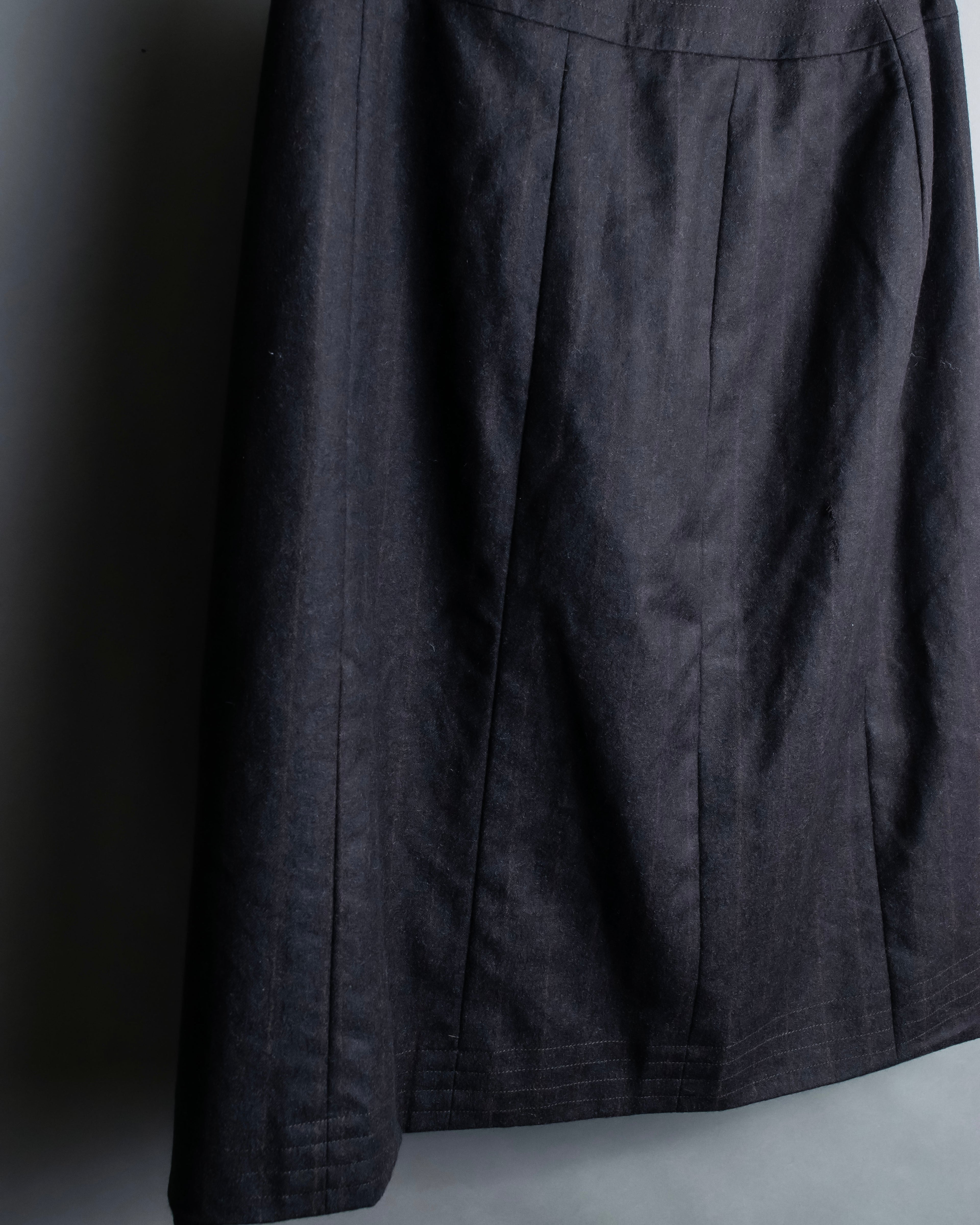 "CHANEL" Shadow stripe midi wrap skirt