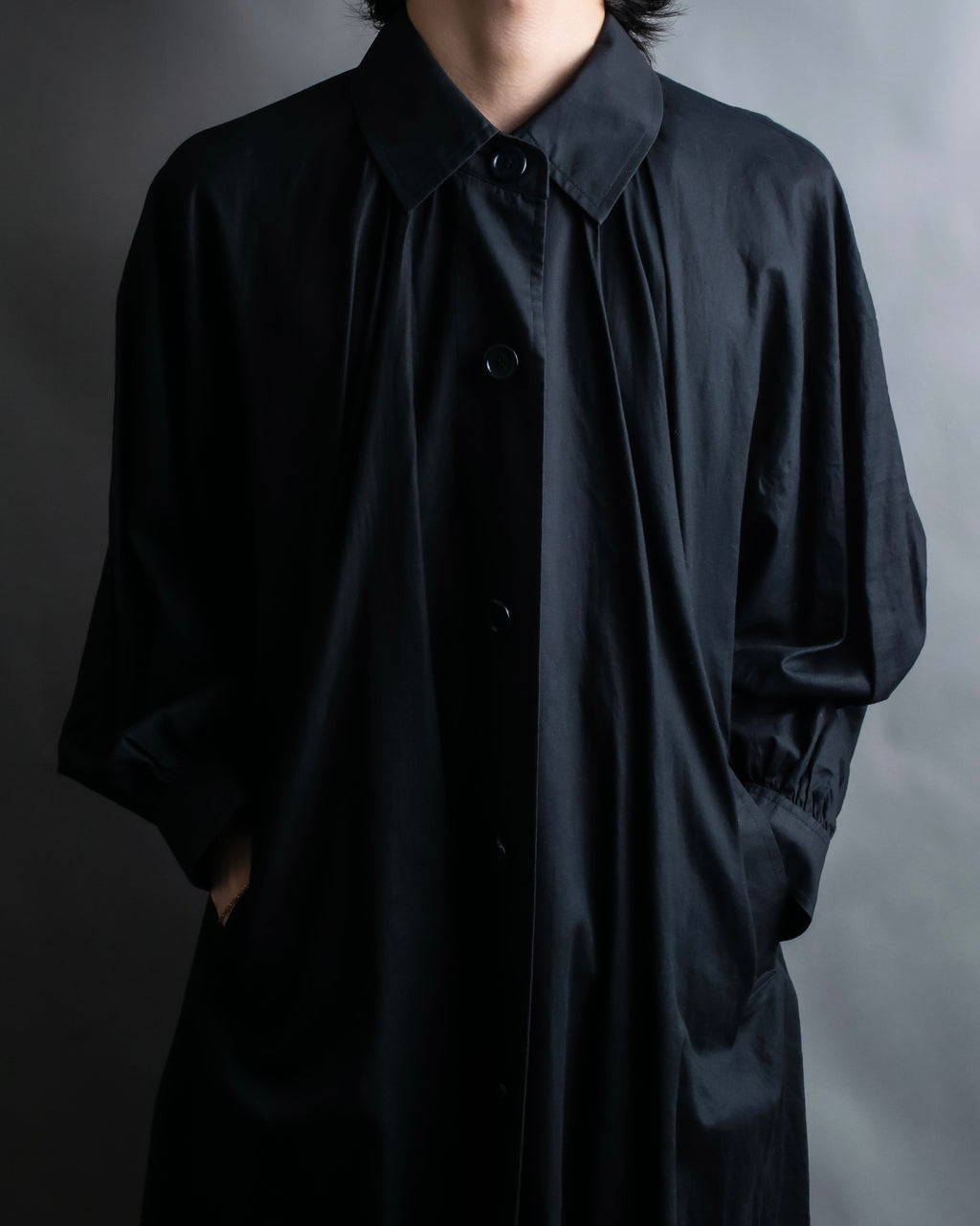 "YVES SAINT LAURENT" Black mode style shirt coat