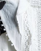 "ISABEL MARANT" Lace knit frill docking sheer blouse